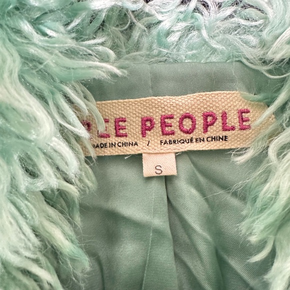 Free People Stargazer Fur Jacket in Mountain Green size Small EUC - Picture 8 of 12